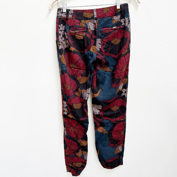 LOFT Large Print Floral Jogger Pants with Slant Pockets - Picture 3 of 12